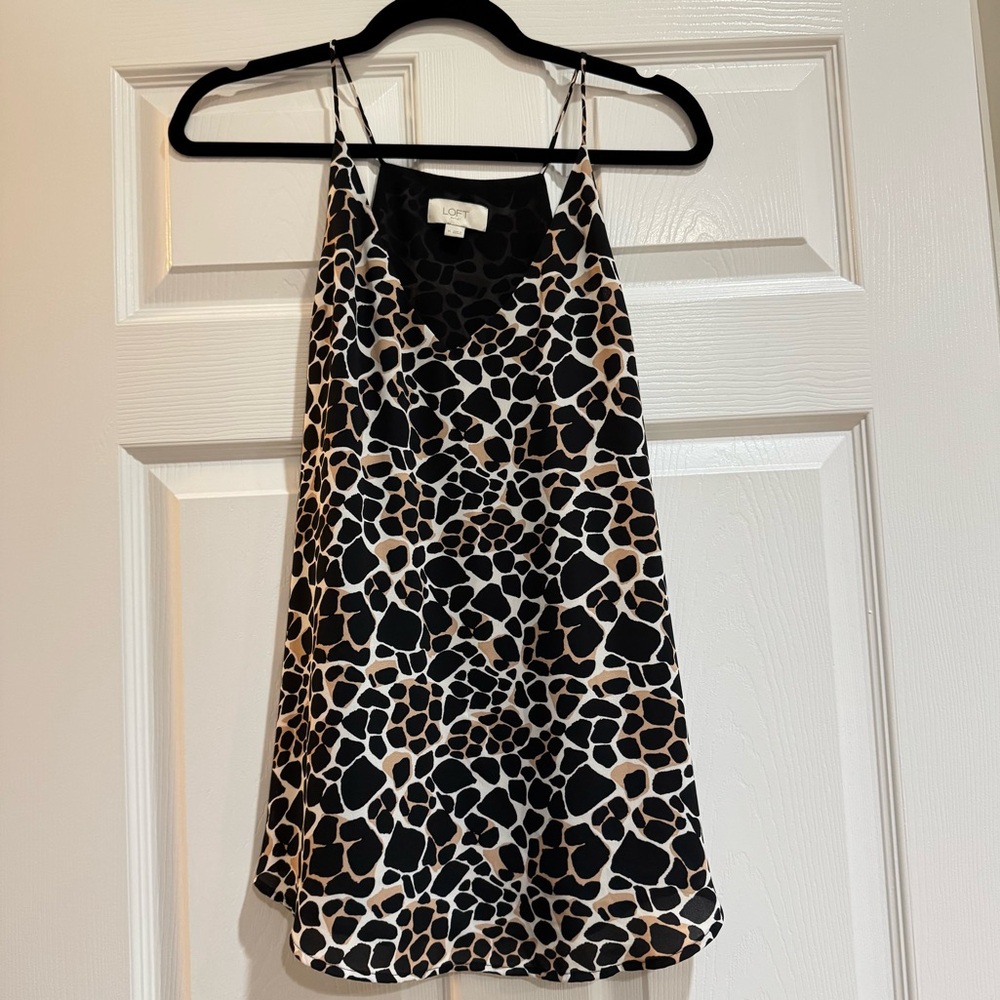 Loft cheetah print sheer tank top